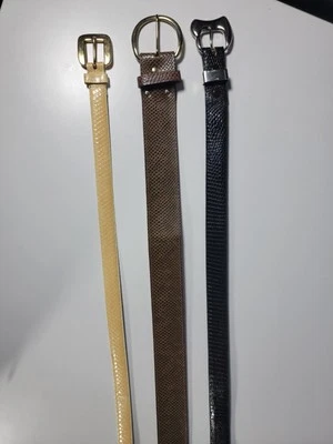 CONJUNTO DE 3 CINTOS DE COURO VINTAGE PELE DE COBRA GENUÍNA Tamanho HOMENS S FEMININO G - Imagem 1 de 4