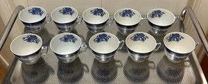 Lotto set tazze da tè 10 ct Copeland Spode a forma di Londra modello Fitzhugh blu - Foto 1 di 12
