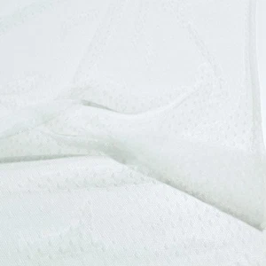 Pünktchen Netz-Stoff Super Stretch Unterwäsche für Dessous weiß Meterware - Bild 1 von 6
