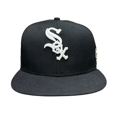 Vtg Chicago White Sox 2005 World Series Hat New Era 59FIFTY 7 3/8 Black Wool - Image 1 of 4