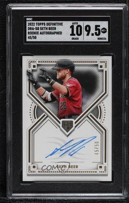 2022 Topps Definitive Collection Rookie /50 Seth Beer SGC 9.5 Mint+ Auto RC - Image 1 of 2