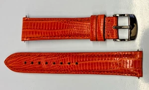 18mm Orange Genuine Lizard Watch Band - USA - Picture 1 of 3