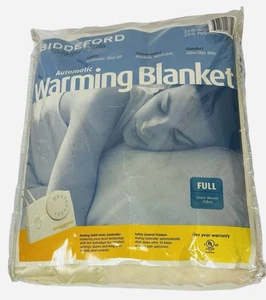 Vintage Cream Full Size Biddeford Electric Warming Blanket Satin Trim -NEW - Picture 1 of 9