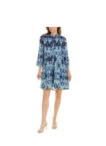 Ro’s Garden Tyla Short Dress In Blue Ikat Size XL - Picture 1 of 11