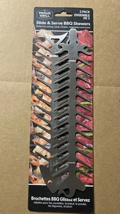 Proud Grill Slide & Serve BBQ Skewers - Set of 2 Stainless Steel Reusable - Picture 1 of 4