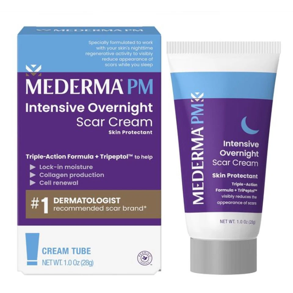 Mederma PM Intensive Overnight Scar Cream - 1.0 Oz /28g Advanced Scar Treatm UK - Image 1 of 4