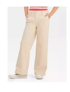 Girls' Mid-Rise Wide Leg Trouser Jeans - Cat & Jack 16 - Picture 1 of 2