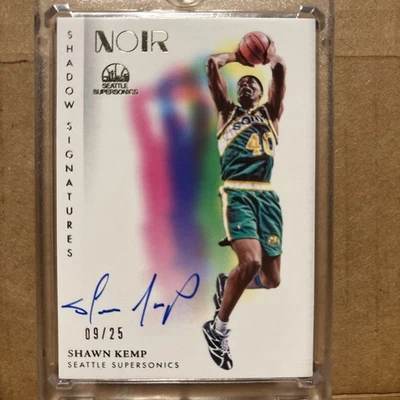 2023-24 Panini Noir Shawn Kemp #STS-SWK Shadow Signatures Auto Gold 20/25 - Image 1 of 4
