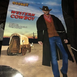 Herren Cowboy Kostüm Erwachsene Wilder Westen Western Cowboy Outlaw Halloween Gr. SM/MD - Bild 1 von 6