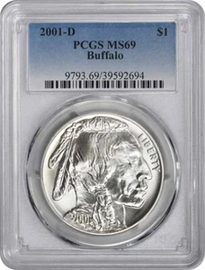 2001-D Buffalo Commemorative Silver Dollar MS69 PCGS - Picture 1 of 2