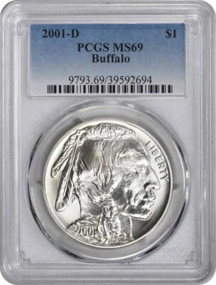 2001-D Buffalo Commemorative Silver Dollar MS69 PCGS - Image 1 of 2