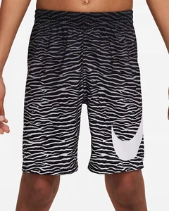 Nike Tiger Fade 7" Volley Swim Shorts Big Boys L Black/White Ombré Elastic Waist - Picture 1 of 18