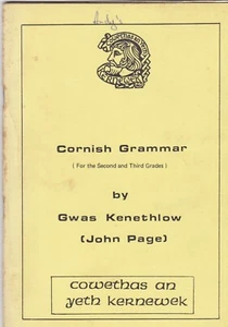 Cornish grammar (1st grade) & auxiliary verbs/ John Page - paperback book 1982 - Picture 1 of 1