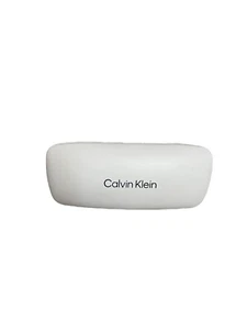Calvin Klein White Glasses Case Black Inside Lining Clamshell Hard Case - Picture 1 of 6
