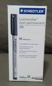 Staedtler Lumocolor Non-Permanent Pen 315-5 Medium 1.0mm Box Of 10 NEW - Imagen 1 de 5