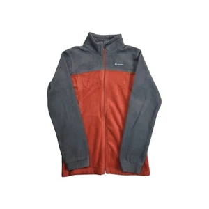 Columbia Fleece Boys Orange Gray Youth Full Zip Fleece Jacket Size Large 14/16  - Picture 1 of 9