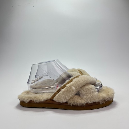 Sandali donna UGG Australia Abela incrociati pelle di pecora punta aperta slide taglia 7