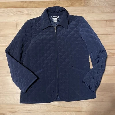 Chaqueta Pendleton Extra Pequeña Para Mujer Acolchada Azul Vintage Bolsillos con Cremallera Completa Foto 1 de 4