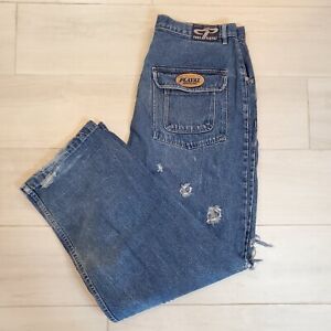 Vintage Pure Playaz Jeans Men Sz 40x34 Baggy Hip Hop Street Wear Wide Leg Y2K 