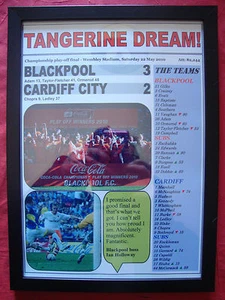 Blackpool 3 Cardiff City 2 - finale play-off campionato 2010 - stampa incorniciata - Foto 1 di 2