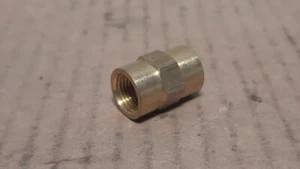 BRASS STRAIGHT FITTING (1/8” NPTF FEMALE BOTH ENDS, 1/2” HEX, 3/4” LG.) X111C - Picture 1 of 4