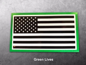 Calcomanías de vinilo Green Lives Matter Border reflectantes bandera americana para tu vehículo - Imagen 1 de 3