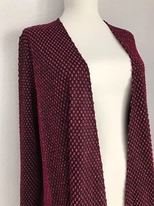 LulaRoe Sarah Cardigan Medium NWT Black Pink Magenta Mermaid Swiss Polka Dot - Picture 1 of 5