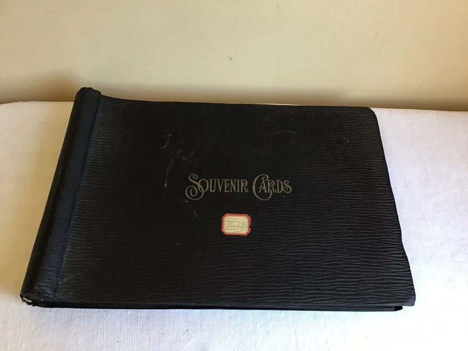 老式黑色镀金纪念品卡剪贴簿专辑空白床单脆弱 — 第 1/4 张图片