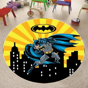 Batman Rug,Superhero Rug,Super Hero Rug,Kids Room Rug,Black Knight Rug,Round Rug - Picture 1 of 10