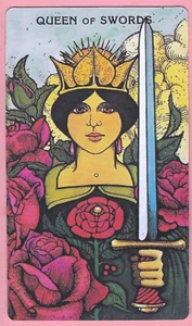 Queen of Swords, Morgan-Greer , Single Swap Tarot Card, 2 ¾" x 4 ¾" - NM - Picture 1 of 3