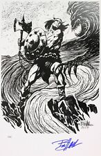 1974-2000s Bob Hall "Conan the Barbarian" Signed 11x17 Print (JSA) 