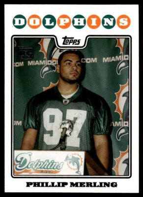 2008 Topps Phillip Merling Rookie Miami Dolphins #406 - Image 1 of 2