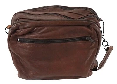 Convertible Duffle Bag Crossbody Brown Leather Travel Luggage Shoulder Strap - Image 1 of 4
