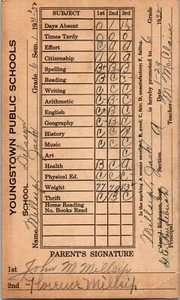 1930 1932 Youngstown Ohio Public Schools Grade Cards Report Cards - Picture 1 of 4