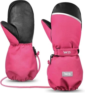 MCTi Kids Mittens Size XXS KDS-19 One Pair Reddish Pink& Black - Picture 1 of 8