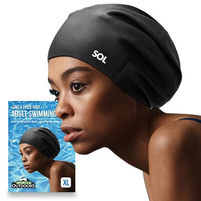 Extra Large Swimming Hat Long Hair 29cm | Ladies Womens Pool Swim Cap Waterproof - Image 1 of 4