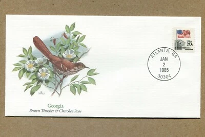 USA Don Balke’s BIRDS & FLOWERS, georgia. 1985 FDC - Image 1 of 2