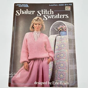 Shaker Stitch Sweaters Knitting Pattern Leaflet 422 By Leisure Arts 1986 - Foto 1 di 3