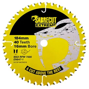SabreCut 184mm 40T x 16mm Circular Saw Blade for Dewalt DCS570 DCS572 DWE560 - Picture 1 of 5