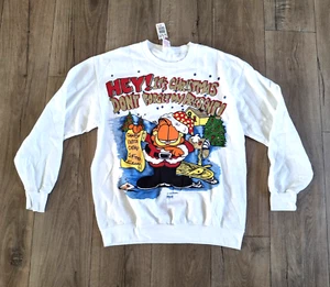 NWT Vintage Garfield 1994 PAWS “Don’t Forget My Present” Christmas Sweatshirt L - Picture 1 of 6