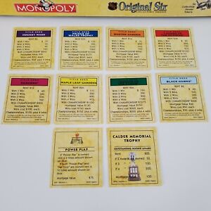 NHL Monopoly Hockey Collector’s Edition Replacement Property Cards