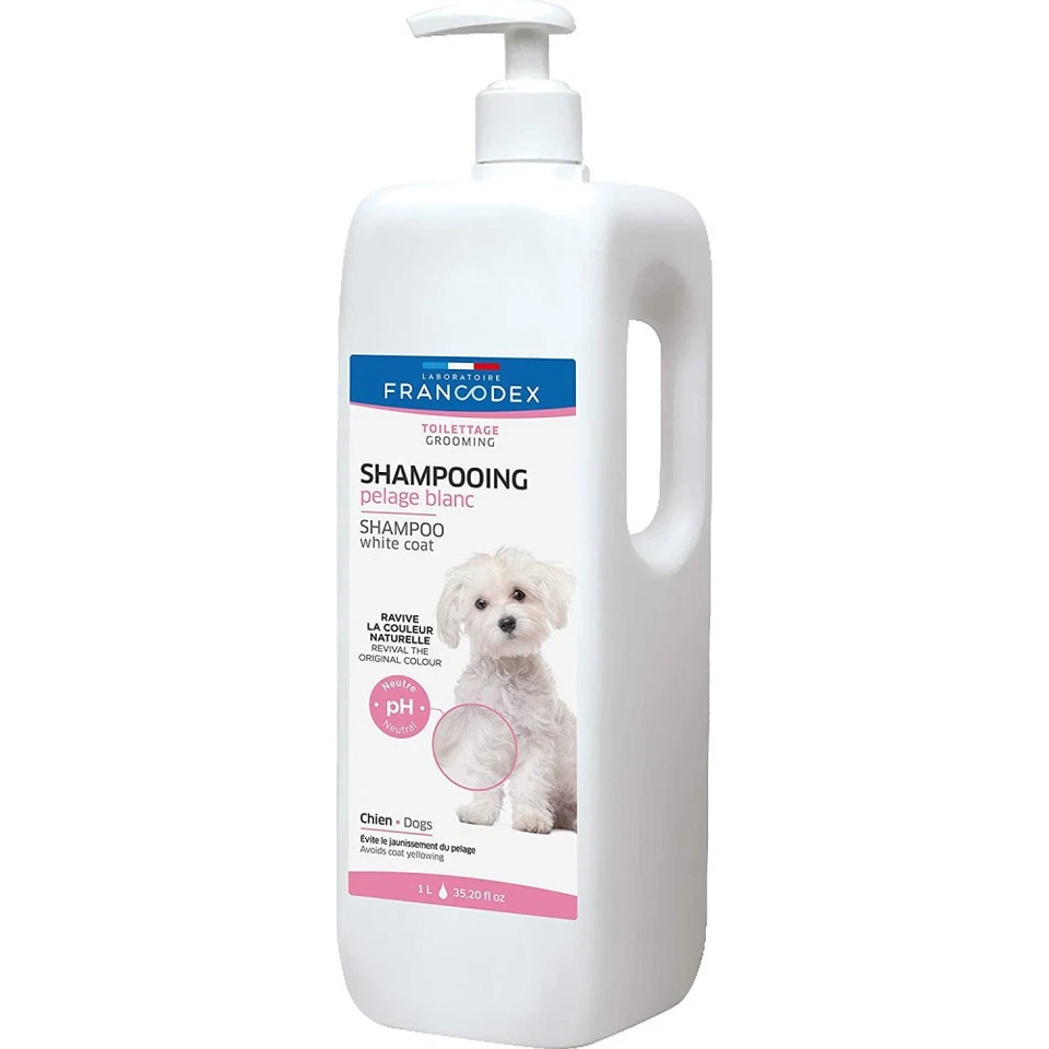 Shampooing 1 litre spécial Pelage Blanc pour chien - Photo 1/1