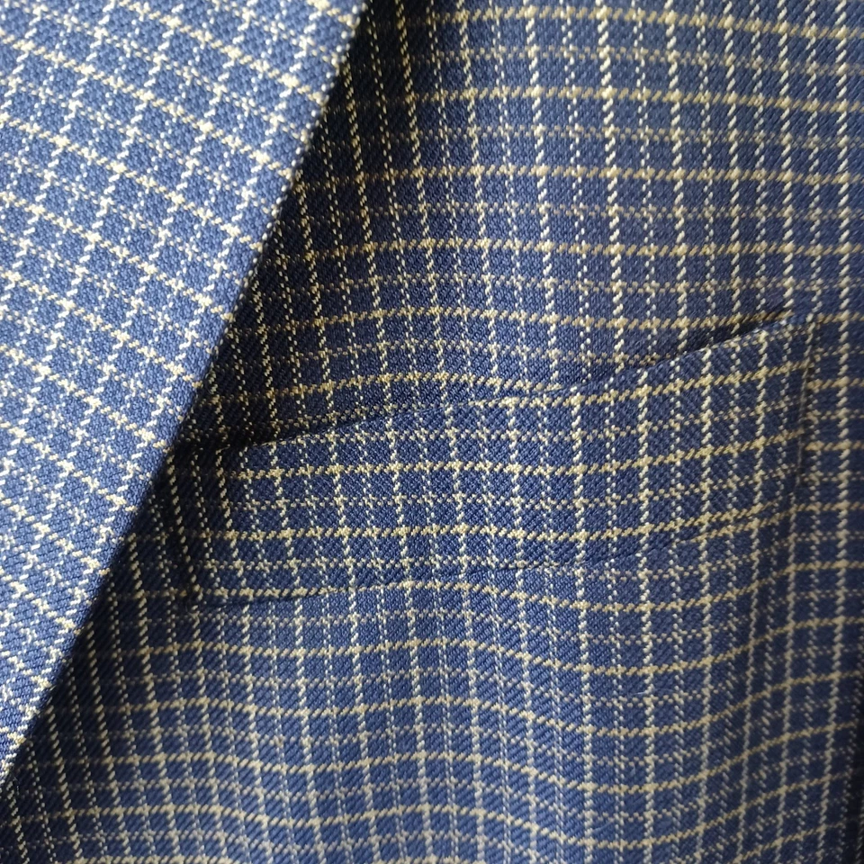 Blazer a cuadros Brandini Le Collezioni para hombre mezcla de lana y seda 46R Foto 1 de 4