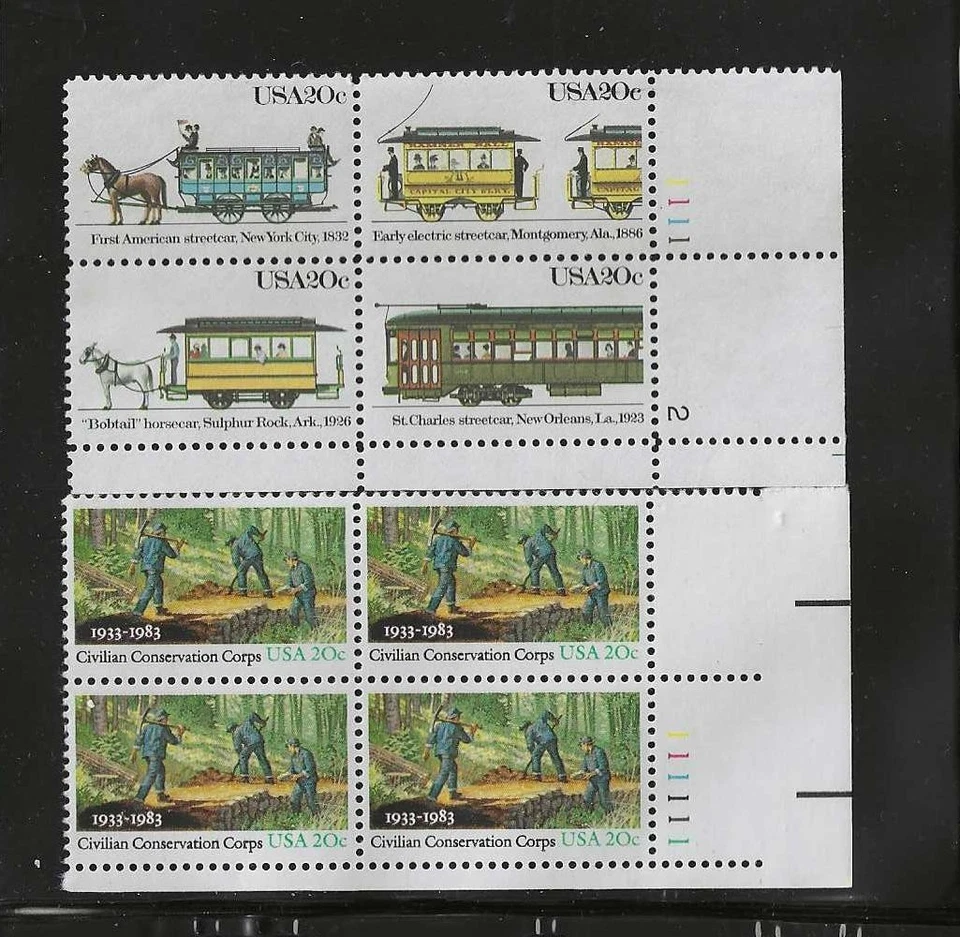 US SCOTT # 2059-62  & 2037  TWO NICE PLATE BLOCKS OF  4 MNH TAKE A LQQK ! - Image 1 of 1