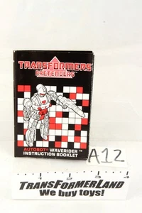 Waverider Instructions Pretenders 1988 Hasbro G1 Transformers Action Figure - Picture 1 of 1