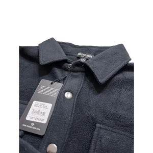 True Religion Men's Jet Black Polar Fleece Shacket Size Extra Large XL New - Picture 1 of 9