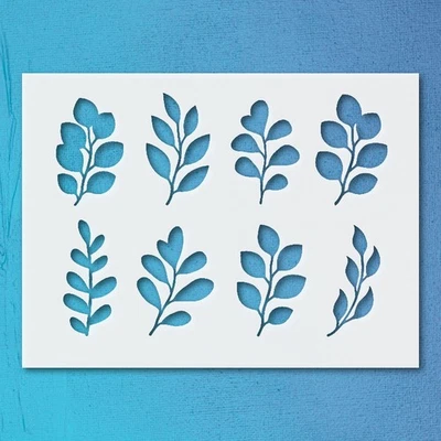 Leaf Silhouettes Design Reusable Plastic Stencil for Home Decor - StencilAir - Image 1 of 4