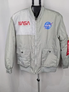 Giacca militare Asstseries adulti M argento astronauta NASA full zip nuova senza etichette spazio - Foto 1 di 11