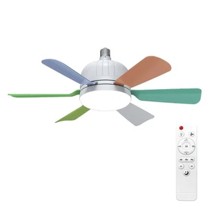Silent Removable Fan Blade Fan Light Six Blade Fan Light 3000K-6500K Color JZTD - Afbeelding 1 van 8