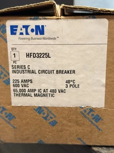 Disyuntor Eaton Cutler Hammer HFD3225L 3 polos 225 amperios 600 V COMO ESTÁ - Imagen 1 de 3